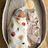 Organic Cotton Muslin Swaddle Wrap Autumn Flora
