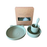 Bear Silicone Suction Dinnerware Set 4 piece Sage