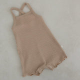 Cross Back Romper & Headband Set Latte