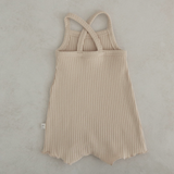 Cross Back Romper & Headband Set Latte