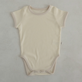 Contrast Rib Bodysuit & Short Set Vanilla