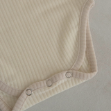 Contrast Rib Bodysuit & Short Set Vanilla