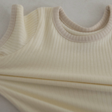 Contrast Rib Bodysuit & Short Set Vanilla