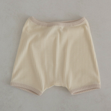 Contrast Rib Bodysuit & Short Set Vanilla