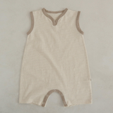 Pin Stripe Romper Beige