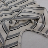 LS Striped Waffle Romper Grey Melange