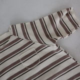 LS Striped Waffle Romper Mocha