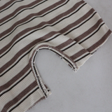 LS Striped Waffle Romper Mocha