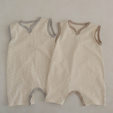 Pin Stripe Romper Grey Melange