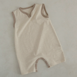 Pin Stripe Romper Beige