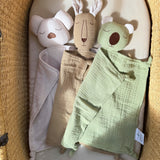 Organic Muslin Sleeping Wombat Baby & Toddler Comforter Eucalyptus