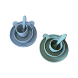 Bear Silicone Suction Dinnerware Set 4 piece Sage