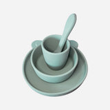 Bear Silicone Suction Dinnerware Set 4 piece Sage