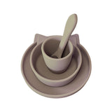 Cat Silicone Suction Dinnerware Set 4 piece Sand