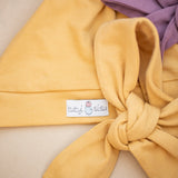 Organic jersey swaddle & beanie or topknot set in Turmeric