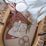 Organic jersey swaddle & beanie set in Chocolate