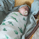 Organic Cotton Muslin Swaddle Cacti