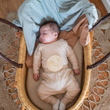 Organic jersey swaddle & beanie set in Chocolate