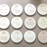 Set of 13 Double-Sided Wooden Milestone Cards Rainbow