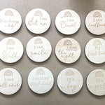 Set of 13 Double-Sided Wooden Milestone Cards Rainbow