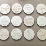 Set of 13 Double-Sided Wooden Milestone Cards Leaf