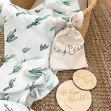 Organic Cotton Muslin Swaddle Cacti