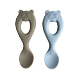 Bear Silicone Spoons Set of 2 Blue Multi