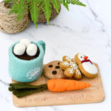 Santa's Snacks with Blue Hot Chocolate Cup