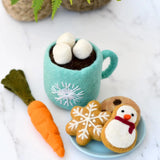 Santa's Snacks with Blue Hot Chocolate Cup