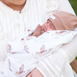 Organic Cotton Muslin Swaddle Barnyard Owls